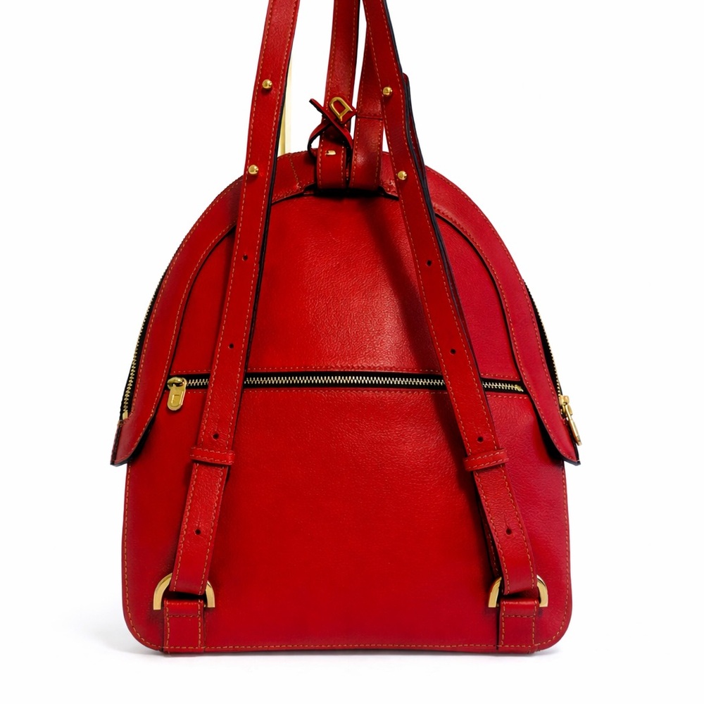 Delvaux • Amitie Red Leather Backpack, Excellent Condition - Picture 15 of 17